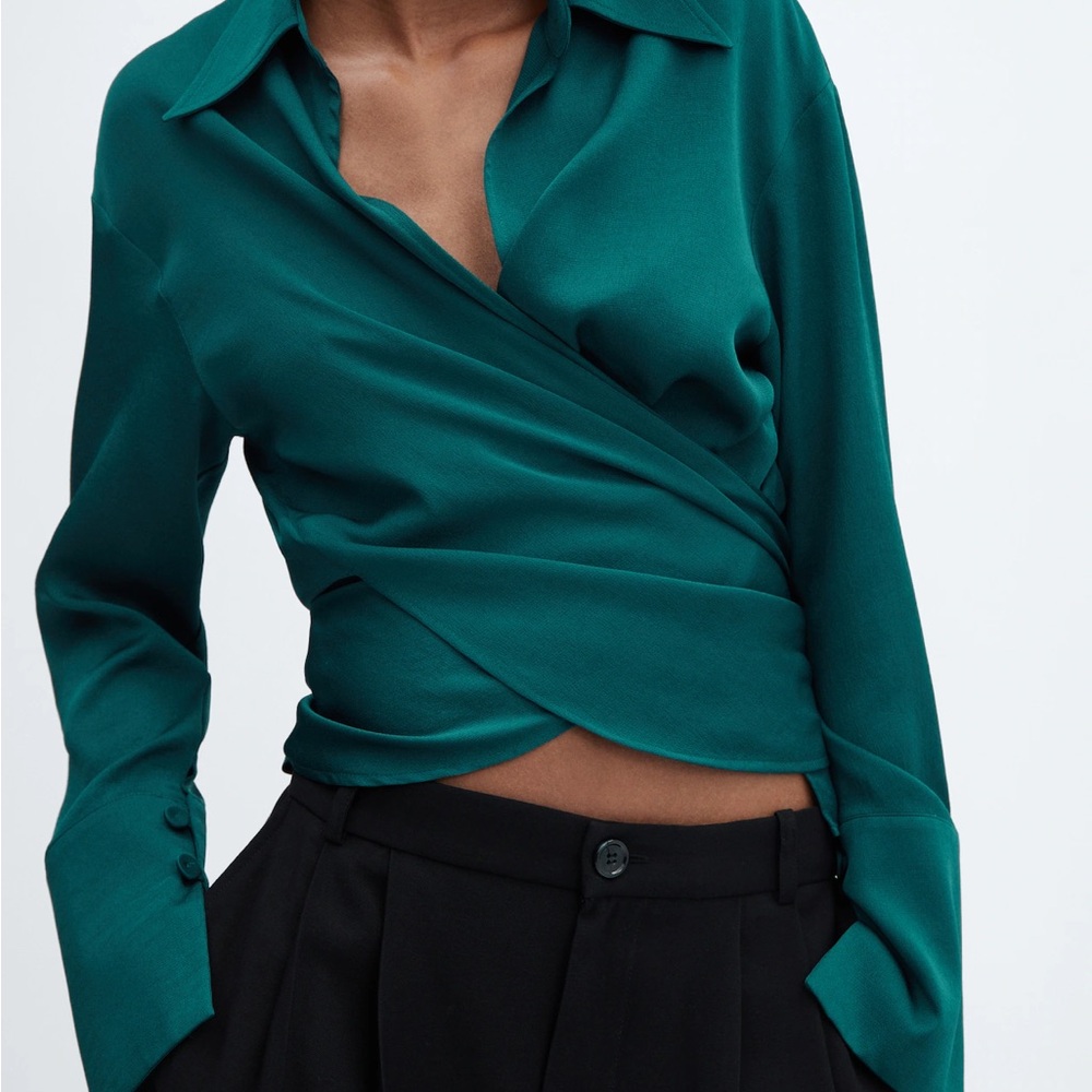 MNG Women’s Lace Up Wrap Blouse - US 6